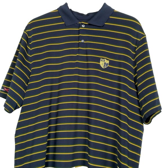 Ralph Lauren RLX Polo Shirt Men XL Golf Course Logo Blue Green Yellow Striped - Picture 1 of 16